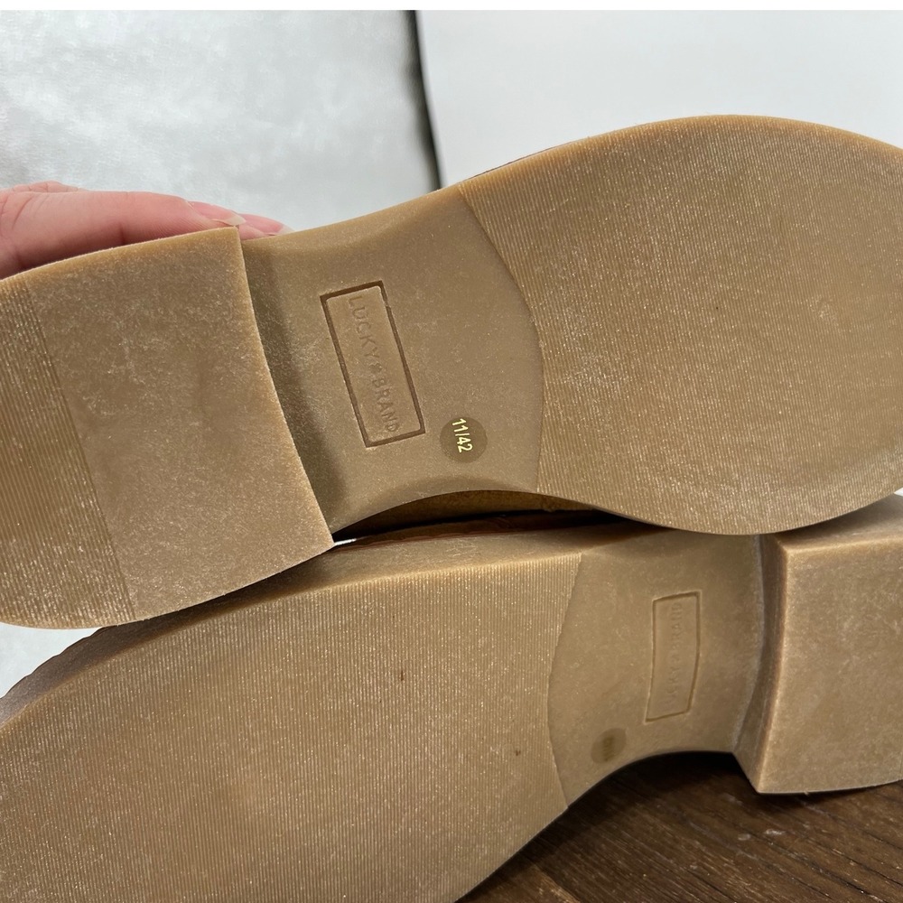 Lucky Brand Larissah Suede Loafers Cuoio Brown Whipstitch Penny Shoe NWT Size 11 - Picture 6 of 8